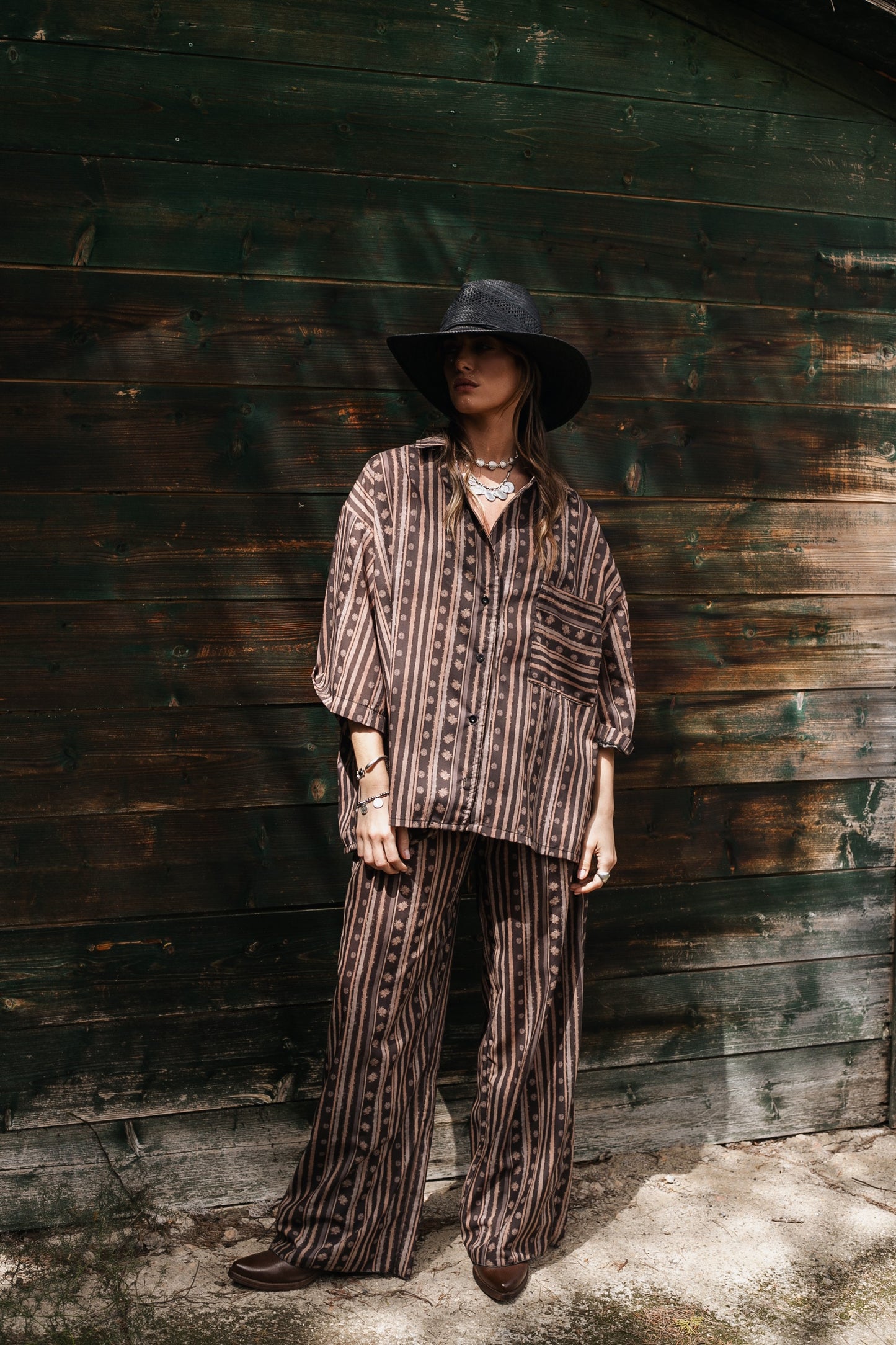 Παντελόνι Savannah με boho σχέδιο, oversized άνετη εφαρμογή, ιδανικό για casual καλοκαιρινές εμφανίσεις